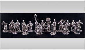 Royal Hampshire Art Foundry Collection of Silver Plated Pewter Hand Cast Figures, depicting