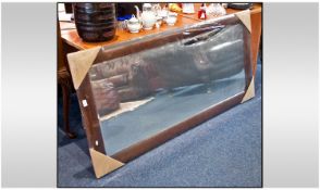 Large Modern Framed Mirror, Brown Walnut effect framed. Bevelled glass. In unused condition with