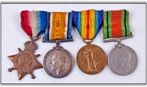 WW1 Group Of Medals 1914-15 Star, War And Victory Medal + WW2 Defence Medal, All Awarded To 13422