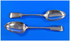 Pair Of EPNS Fiddle Pattern Serving Spoons.