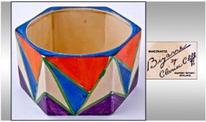 Clarice Cliff Handpainted Six Sided Bowl. `Bizarre` Range `Cubist` design. C 1929. 2.75 inches