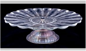 Silver Plated Footed Glass Cake Stand.