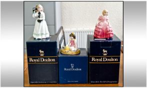 Three Royal Doulton Figures. Comprising; 1, Hello Daddy, HN 3651, modelled by M Pedley, height 5.75