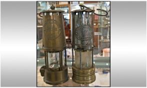 Two Brass Miners Lamps.