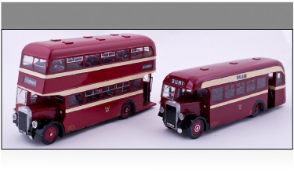 Two Wooden Scratch Built Model Buses, Ramsbottom Leyland PS1 Roe Body 1947 No 17 &  Ramsbottom UDC