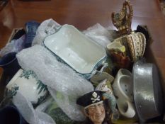 Good Box of Assorted Ceramics including vases,character jugs, tankards, vases, various makes