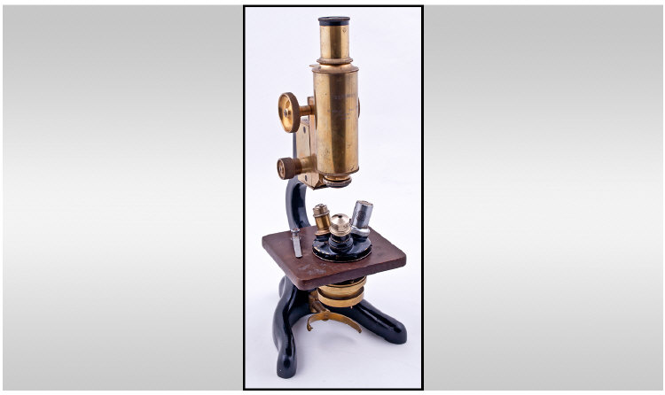 Microscope By W Watson & Sons Ltd, London `Service` Monocular Microscope with three objective