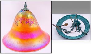 John Ditchfield Iridescent Glass Dome Shaped Ceiling Light. Complete with fittings. Matches lot