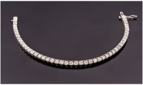 9ct White Gold Diamond Tennis Bracelet, Round Cut Illusion Set Diamonds, Fully Hallmarked,