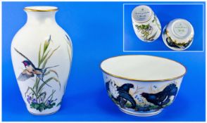 Franklin Porcelain Modern Decorative Items comprising `The Game Bird` Bowl by Basil Ede, 9.5 inches