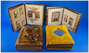 Victorian Leather Bound Photo Albums, complete with photos of the period. Four in total.