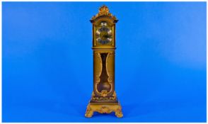 8 Day Miniature Grandfather Clock, 13 in height. In working order at time of listing.
