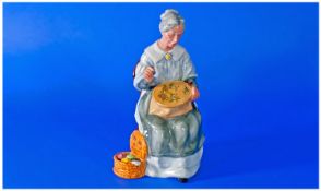 Royal Doulton Figure `Embroidering`. HN 2855. Designer W.K Harper. Issued 1980-1990. Height 7.25