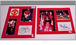 Manchester United Autographs, great selection including Rooney, Ronaldo, etc. With certificate of