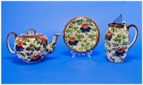 Royal Doulton Early Tea-Pot and Stand with Matching Lidded Water Jug. D2225. c.1900. Water Jug 6.5