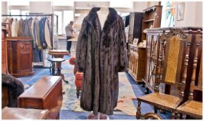 Dark Ranch Mink Large Size Full Length Coat, custom made, large fitting coat, created from fully