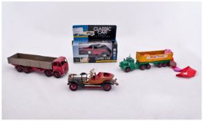 Four Diecast Models, Comprising Dinky Foden, Matchbox K-16 Dodge Tractor, Corgi Chitty Chitty Bang