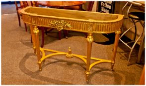 Gilt Decorative Modern Console Table, Elaborate design. (marble top missing)