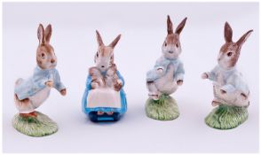 Royal Albert Beatrix Potter Figures, 3 In Total. Peter Rabbit, height 4.75 inches. Plus one other