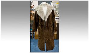 Pony Skin Three Quarter Length Coat with mink collar. Fully lined. Very good condition.