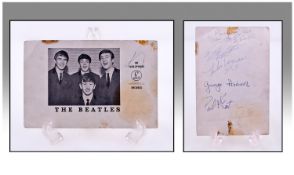 Parlophone Records Black And White Photo Of The Beatles, taken c1963. Signed by The Beatles to the