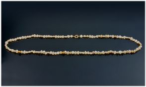 Freshwater Pearl Necklace, Freeform Beads With 9ct Gold Clasp, Length 16 Inches.