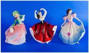 Royal Doulton Figures, Three In Total. Comprising; 1, Angela, HN 3419, issued 1992, modelled N.