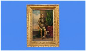 18th/19th Century Oil On Portrait Wood Panel Of A Spanish Navel Commander/Officer Of High Rank.