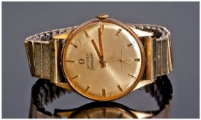 Omega Seamaster 18ct Gold Cased Wrist Watch. Manuel wind. Marked 18ct 750 to back. Fitted on gold