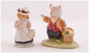 Royal Doulton Brambly Hedge Collection. 1, Large size lady wood mouse. 2, large size lord wood