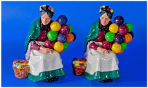 Royal Doulton Figures, Two In Total. `The Old Balloon Seller` HN 1315. Designer L. Harradine.