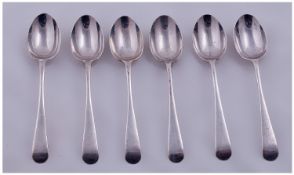 Walker And Hall Set Of Six Silver Teaspoons. Hallmark Sheffield 1949. 83.6 grams. Excellent