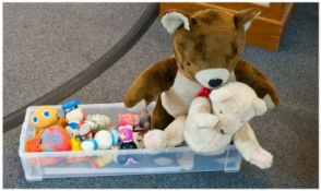 Collection Of 11 Assorted Retro Toys including two teddy bears, Zippy from Rainbow talking teddy,