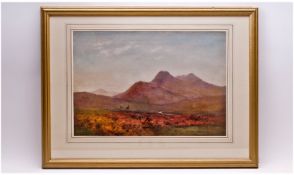 Charles Edward Brittan (1870-1949) Rannoch Moor Perthshire. Watercolour. 14 x 20.75 inches. Signed.