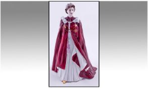 Royal Worcester Queen Elizabeth II Porcelain Figure in celebration of the Queens 80th day. Dressed