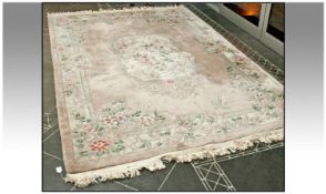 Modern Close Knit High Quality Chinese Embossed Style Rug. 9 feet by 6 feet. Main colour beige with