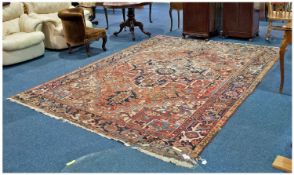 Large Antique Persian Tribal Carpet, on an ivory ground with floral borders. With a geometric