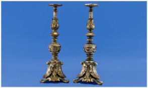 A Good Pair Of Modern Decorative Judacia Candleabras, with gilt brushed finish in traditional