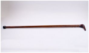 Pitcairn Island Interest. A Scarce Walking Stick constructed from various woods. The handle in the