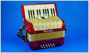 Hohner - Mignon II Miniature Vintage Bass Piano Accordion, with Original Case and Instruction Box.