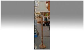 Hand Carved Indian Standard Lamp, Lamp separates into four sections for easy transportation. cream