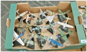 Model Military Planes, Die Cast, 18 in total. Mainly with stands. Some ERTL.