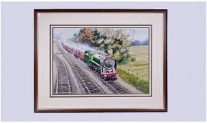 LES PACKHAM `Heyday Of Steam`, Framed Watercolour, The Thames-Clyde Express, Signed Lower Right,