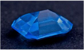 Emerald Cut Blue Topaz Unmounted Single Stone. Good Colour and Clarity. 4cts +.