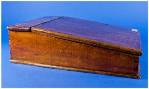 Late 19th Early 20thC Hinged Box, With Sloping Lockable Top.