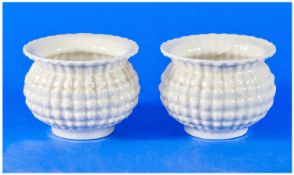 Pair of Continental Pearlware Fern Pots, Marked to Base For Austria.