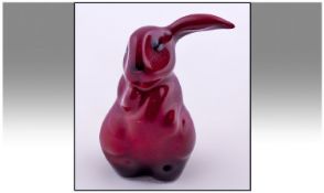 Royal Doulton Miniature Flambe Rabbit Figure. 2.75 inches high. Excellent condition.