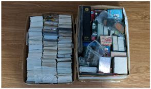 Two Boxes of Assorted Trade Cards including both loose cards and sets. Includes sport, films,
