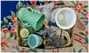 Box Of Assorted Ceramics. Comprising Sylvac vases, jugs, planters, etc. Also including resin