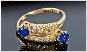 18 Carat Antique Diamond and Sapphire Cluster Ring.
